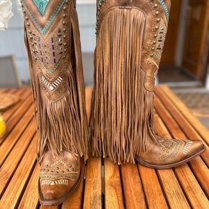 Corral Swarovski Crystal Fringe Boot C2910 Size 9W